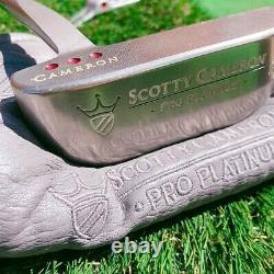 LH! Scotty Cameron Del Mar 3 Pro Platinum 35 Left-Handed Putter with Cover F/S