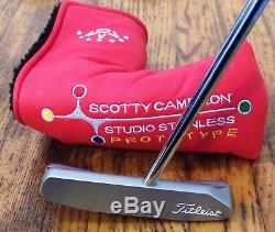 New Scotty Cameron Studio Stainless Prototype Newport 2 Centershaft Putter Golf