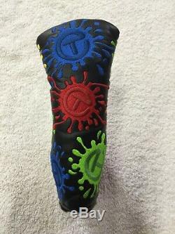 SCOTTY CAMERON CIRCLE T PAINT SPLASH PUTTER COVER TOUR USE ONLY, Rare Fast Ship