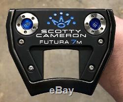 Scotty Cameron Futura 7M Putter New Black Diamond Finish Turbo Blue UHI