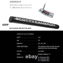 Scotty Cameron Golf 2018 Select Squareback Putter 34inch US Model Headcover RH