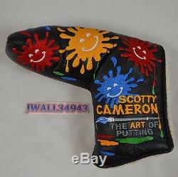 Scotty Cameron HeadCover Original Black Paint Splash Putter Cover Noob